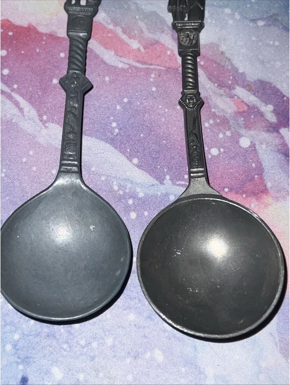 Set Of 2 Grey Vintage Dutch Wedding Spoons